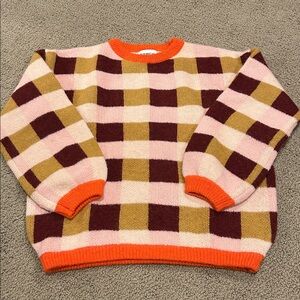 FRNCH Malorie Rose Checkered Sweater